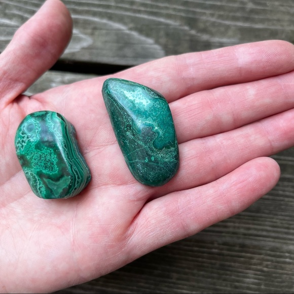 Malachite Chrysocolla 2 Piece Set - Picture 8 of 11